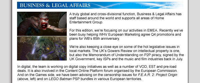 WARNER HOME VIDEO INTERNATIONAL NEWSLETTER SEPTEMBER 2008